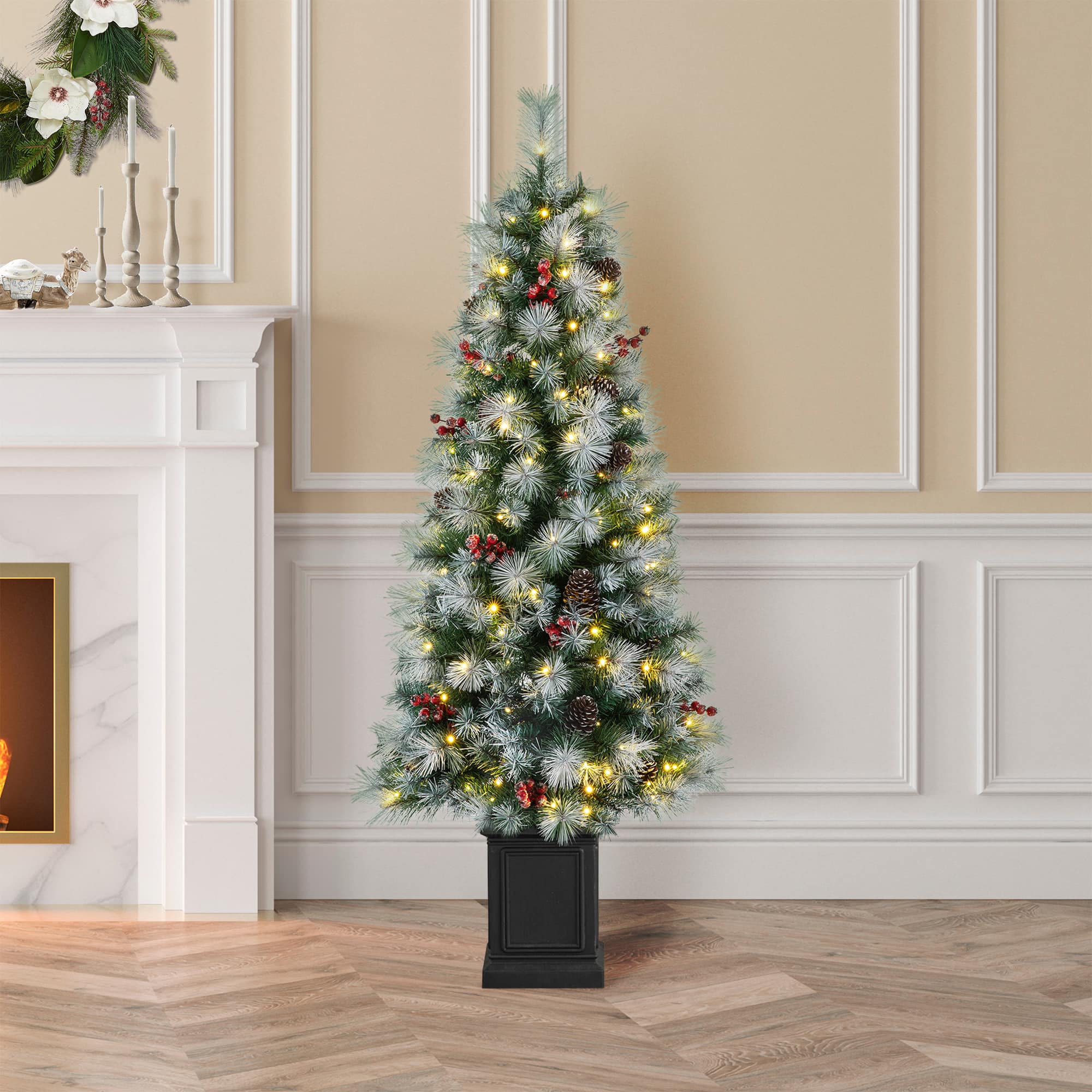 5ft. Pre-Lit Pine Artificial Christmas Porch Tree